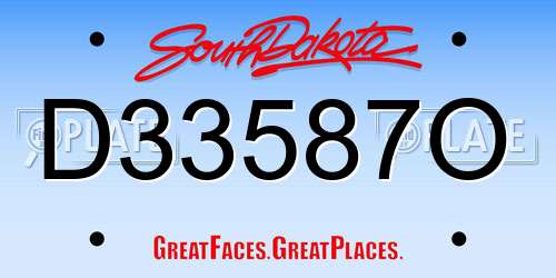 D33587O South Dakota License Plate