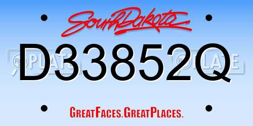 D33852Q South Dakota License Plate