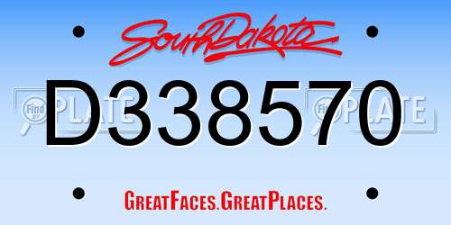 D338570 South Dakota License Plate