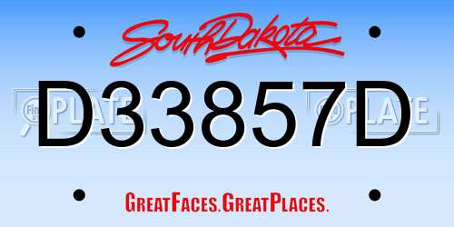 D33857D South Dakota License Plate