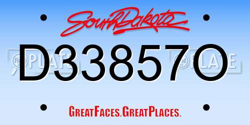 D33857O South Dakota License Plate