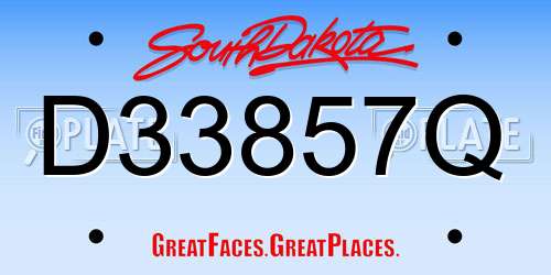 D33857Q South Dakota License Plate