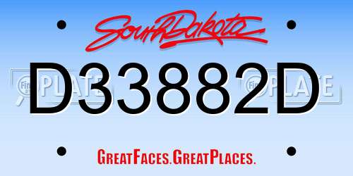 D33882D South Dakota License Plate