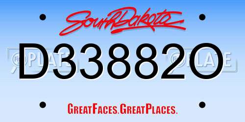 D33882O South Dakota License Plate