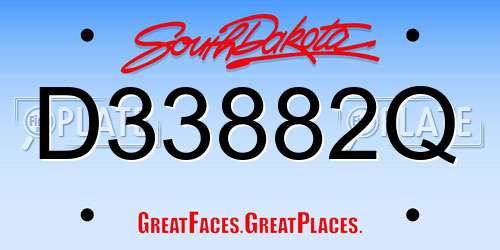 D33882Q South Dakota License Plate