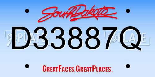 D33887Q South Dakota License Plate