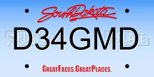 D34GMD South Dakota License Plate
