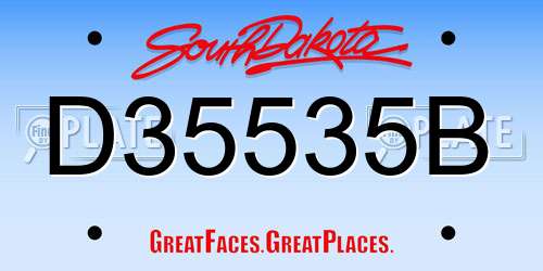 D35535B South Dakota License Plate