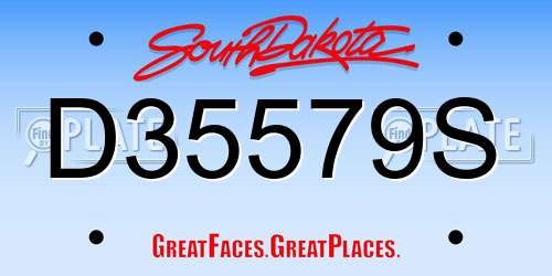 D35579S South Dakota License Plate