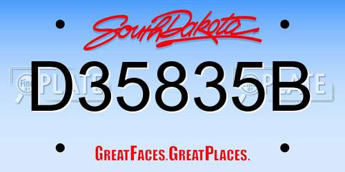 D35835B South Dakota License Plate