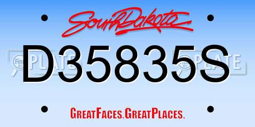 D35835S South Dakota License Plate
