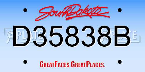 D35838B South Dakota License Plate