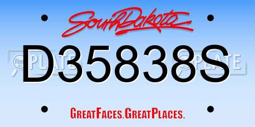 D35838S South Dakota License Plate