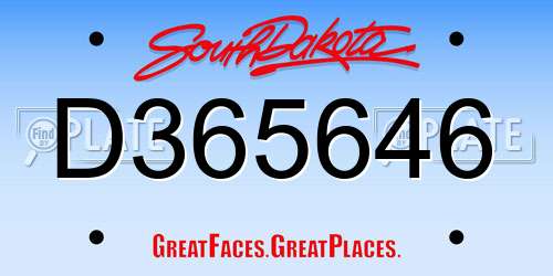 D365646 South Dakota License Plate