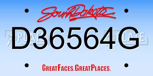 D36564G South Dakota License Plate