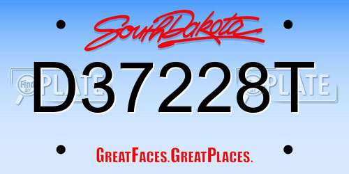 D37228T South Dakota License Plate
