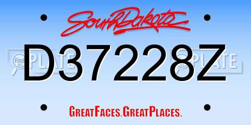D37228Z South Dakota License Plate