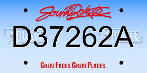 D37262A South Dakota License Plate