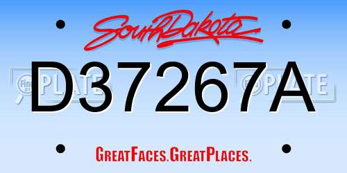 D37267A South Dakota License Plate