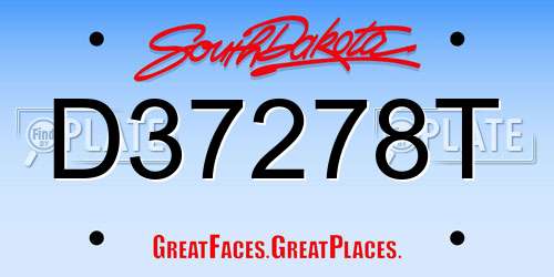 D37278T South Dakota License Plate