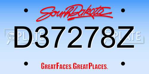 D37278Z South Dakota License Plate