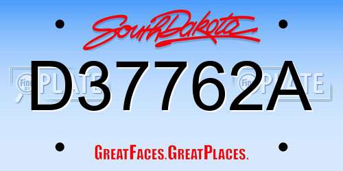 D37762A South Dakota License Plate