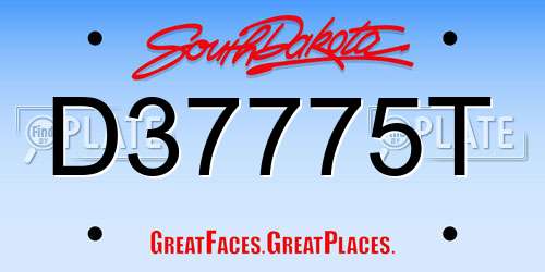 D37775T South Dakota License Plate