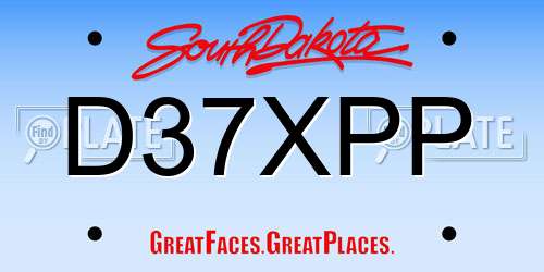 D37XPP South Dakota License Plate