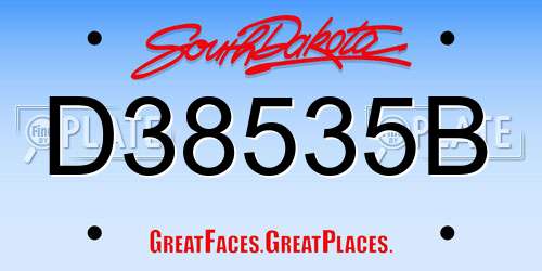 D38535B South Dakota License Plate