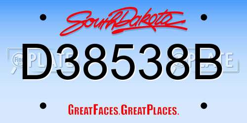 D38538B South Dakota License Plate