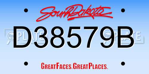 D38579B South Dakota License Plate