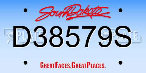 D38579S South Dakota License Plate