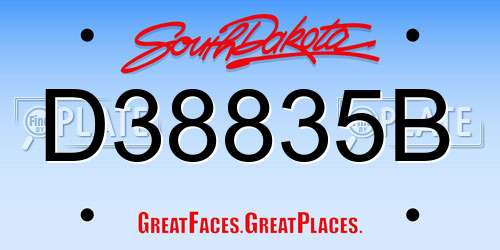 D38835B South Dakota License Plate