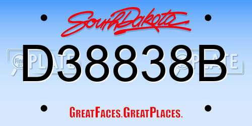 D38838B South Dakota License Plate