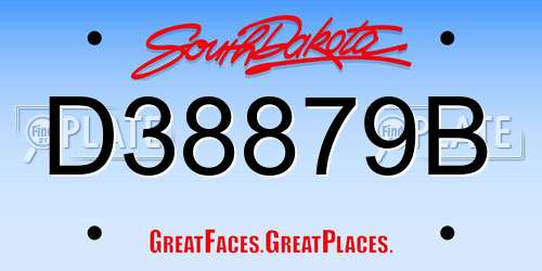 D38879B South Dakota License Plate