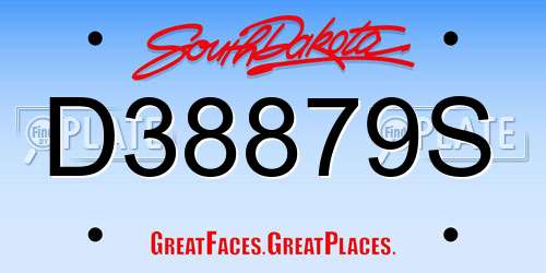 D38879S South Dakota License Plate