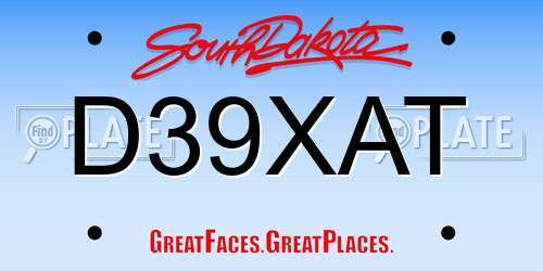 D39XAT South Dakota License Plate