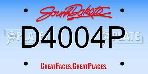 D4004P South Dakota License Plate