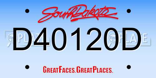 D40120D South Dakota License Plate