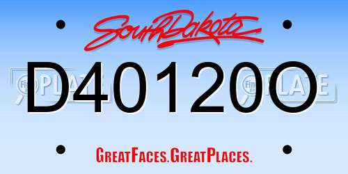 D40120O South Dakota License Plate
