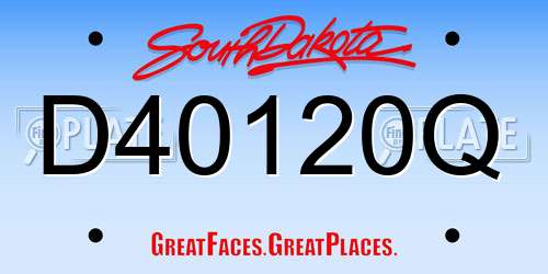 D40120Q South Dakota License Plate