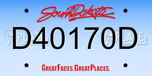 D40170D South Dakota License Plate