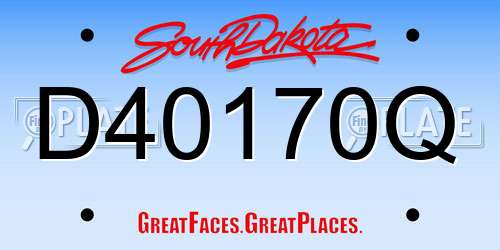 D40170Q South Dakota License Plate