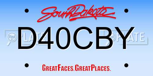 D40CBY South Dakota License Plate