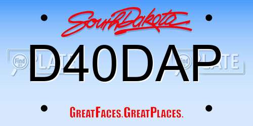 D40DAP South Dakota License Plate
