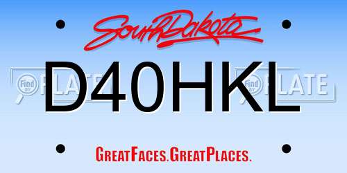 D40HKL South Dakota License Plate
