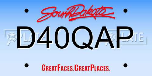 D40QAP South Dakota License Plate