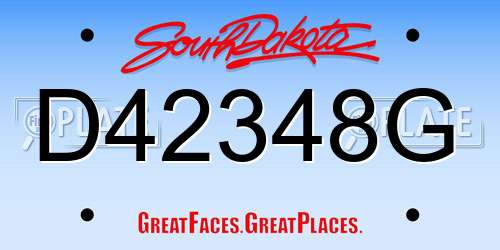 D42348G South Dakota License Plate