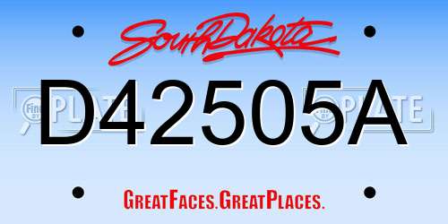D42505A South Dakota License Plate