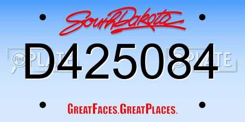 D425084 South Dakota License Plate
